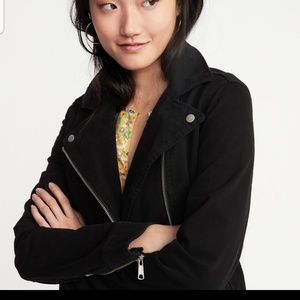 Black suede moto jacket